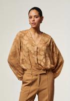 Aaiko Alana Chiffon Pes 509 T-shirt Lange Mouw 181025 Almond