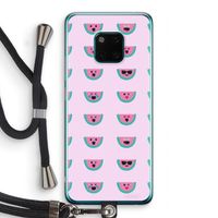 Smiley watermeloenprint: Huawei Mate 20 Pro Transparant Hoesje met koord