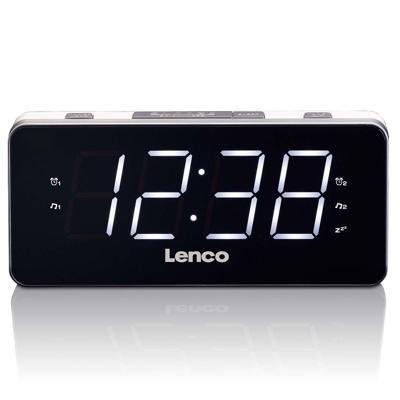 LENCO CR-18 White - PLL FM Wekkerradio groot en overzichtelijk 1,8" LED display - Wit