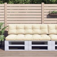 Palletkussens 2 st stof crmekleurig