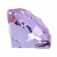 Namaak/nep edelstenen - diamant - paars - 5 cm - van glas