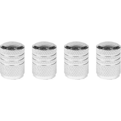 Ventieldoppen - 4x stuks - zilver - aluminium met kunststof binnenkant - universeel