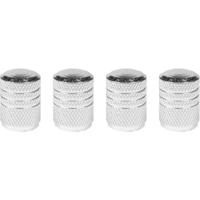 Ventieldoppen - 4x stuks - zilver - aluminium met kunststof binnenkant - universeel