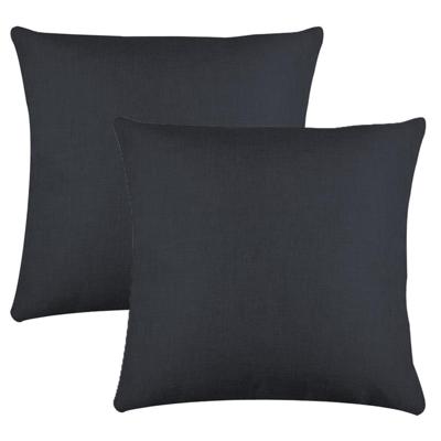 Stof Textile sierkussen Bea - 2x - antraciet - 50 x 50 cm - bank kussens - polyester