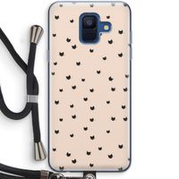 Kleine kattenkopjes: Samsung Galaxy A6 (2018) Transparant Hoesje met koord