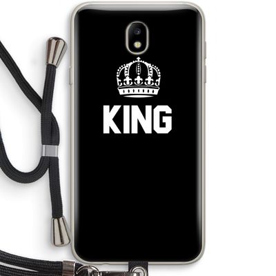 King zwart: Samsung Galaxy J7 (2017) Transparant Hoesje met koord