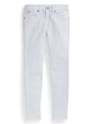 POLO RALPH LAUREN KIDS jean skinny à logo appliqué - Blanc