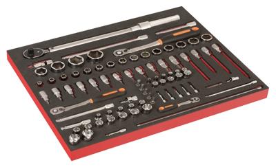 Bahco Foaminlay Fit&Go 3/3 met doppen en toebehoren 1/4" en 3/8" en momentsleutel - 85-delig - FF1A213