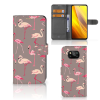 Xiaomi Poco X3 | Poco X3 Pro Telefoonhoesje met Pasjes Flamingo - thumbnail