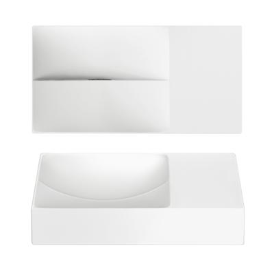 Clou Vale fonteinen keramiek fontein 38x19x7cm zonder kraangat rechts Wit mat CL/03.02161.R