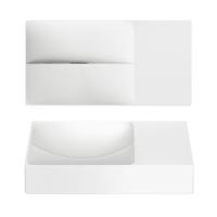 Clou Vale fonteinen keramiek fontein 38x19x7cm zonder kraangat rechts Wit mat CL/03.02161.R
