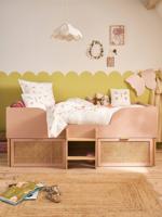 Verhoogd kinderbed met rieten opbergruimte LIGNE POÉSIE nude