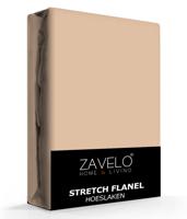 Zavelo Stretch Flanel Hoeslaken Zand-Lits-jumeaux (160x200 cm)