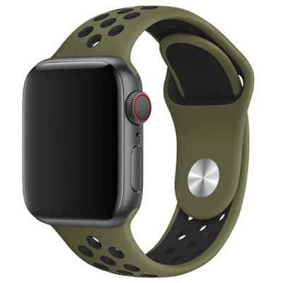 Apple Watch Dubbel Sport Band - Olijf Zwart - 38, 40, 41 & 42mm - ML Apple Watch Dubbel Sport Band - Olijf Zwart - 38, 40, 41 & 42mm - ML