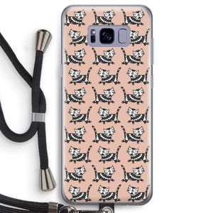 Zwarte poes: Samsung Galaxy S8 Transparant Hoesje met koord
