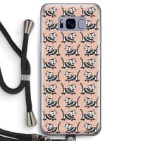 Zwarte poes: Samsung Galaxy S8 Transparant Hoesje met koord