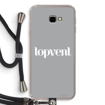 Topvent Grijs Wit: Samsung Galaxy J4 Plus Transparant Hoesje met koord