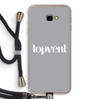 Topvent Grijs Wit: Samsung Galaxy J4 Plus Transparant Hoesje met koord