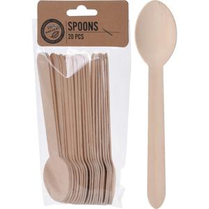 Wegwerp bestek van hout - lepels - 80x stuks - Verjaardag of BBQ bestek - 16 cm