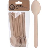 Wegwerp bestek van hout - lepels - 80x stuks - Verjaardag of BBQ bestek - 16 cm