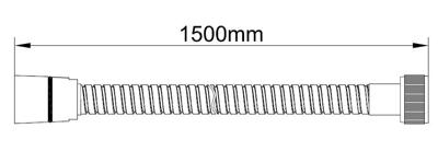 Wiesbaden luxe metalen doucheslang 150cm conisch geborsteld messing