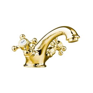 Wastafelmengkraan Sapho Antea 2-knop Uitloop 6.5 cm Goud (incl. clickwaste)