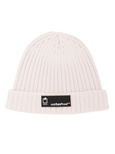 STYLAND logo-patch ribbed-knit beanie - Tons neutres