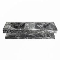 MONDIAZ ALAN-DLUX 150cm planchet Lava. Vrijhangende wastafel CLOUD dubbel 2 kraangaten, kleur Lava.