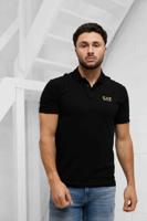 EA7 Emporio Armani 8NPF14 Polo Heren Zwart/Goud - Maat M - Kleur: Zwart | Soccerfanshop