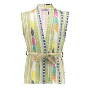 Geisha zomer gilet meisjes - fancy woven - groen / lime