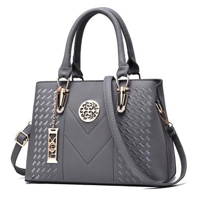 Borduurwerk messenger bags vrouwen lederen handtassen tassen voor vrouwen hand Bag (grijs)