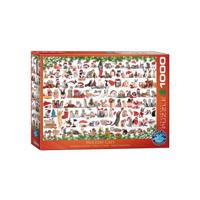 Eurographics puzzel Holiday Cats - 1000 stukjes