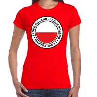 Verkleed T-shirt voor dames - Polen - rood - supporter - themafeest