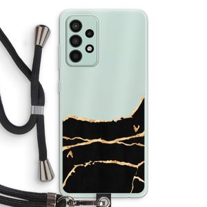 Gouden marmer: Samsung Galaxy A52s 5G Transparant Hoesje met koord