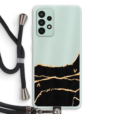 Gouden marmer: Samsung Galaxy A52s 5G Transparant Hoesje met koord