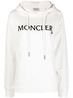 Moncler hoodie en coton à logo brodé - Blanc