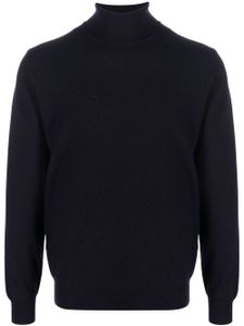 Corneliani pull en laine vierge à col roulé - Bleu