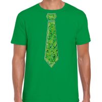 Verkleed t-shirt voor heren - stropdas groen - pailletten - groen - carnaval - foute party Verkleed t-shirt voor heren - stropdas groen - pailletten - groen - carnaval - foute party