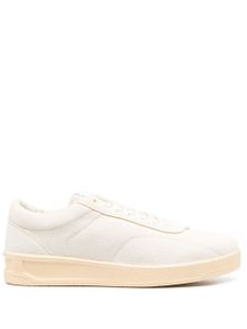 Jil Sander baskets en cuir à lacets - Blanc