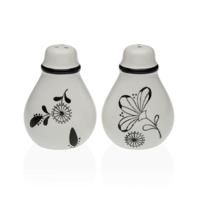 Peper- en Zoutvat Versa Keramisch Dolomite Blommor 5,5 x 8,5 x 6 cm