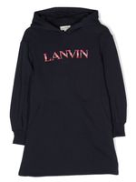 Lanvin Enfant robe-hoodie à logo appliqué - Bleu