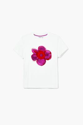 Bloemen T-shirt - WHITE - L