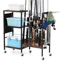 Hengelhouder Visuitrusting Opbergtrolley met Universele Vergrendelende Wielen Visuitrusting Organisator voor Garage