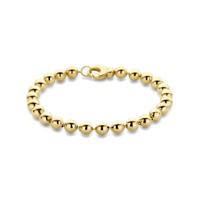 14k Geelgouden Armband met 6mm Bolletjes - 19cm Draaglengte