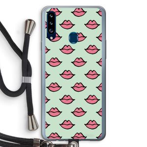 Lipjes: Samsung Galaxy A20s Transparant Hoesje met koord