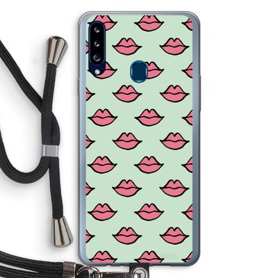 Lipjes: Samsung Galaxy A20s Transparant Hoesje met koord