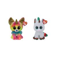Ty - Knuffel - Beanie Boo's - Yips Chihuahua & Christmas Unicorn