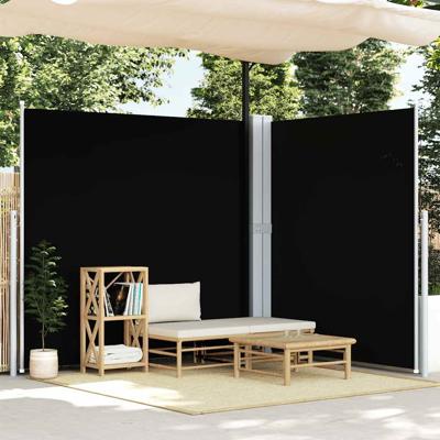Windscherm uittrekbaar 200x600 cm zwart