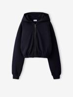 Cropped sweater met rits en capuchon voor meisjes JONEN antraciet