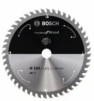 Bosch Accessories Bosch 2608837703 Hardmetaal-cirkelzaagblad 184 x 20 mm Aantal tanden: 48 1 stuk(s) - thumbnail